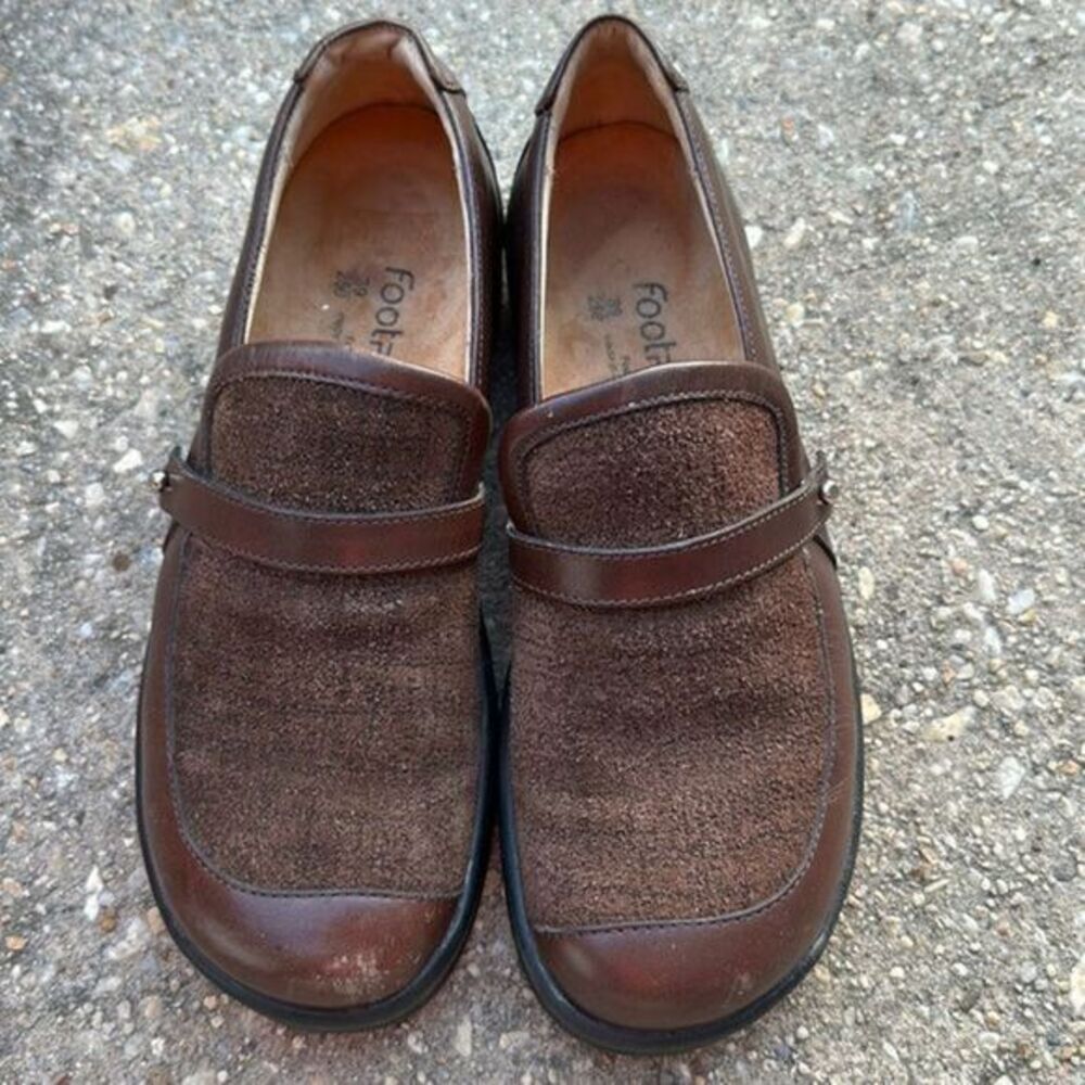 Birkenstock Footprints Unisex Brown Suede & Leather Loafers EU 39 Casual Shoes